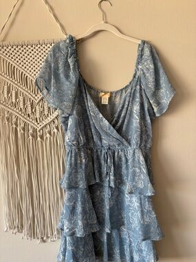 Altar'd State Blue Floral Wrap Dress